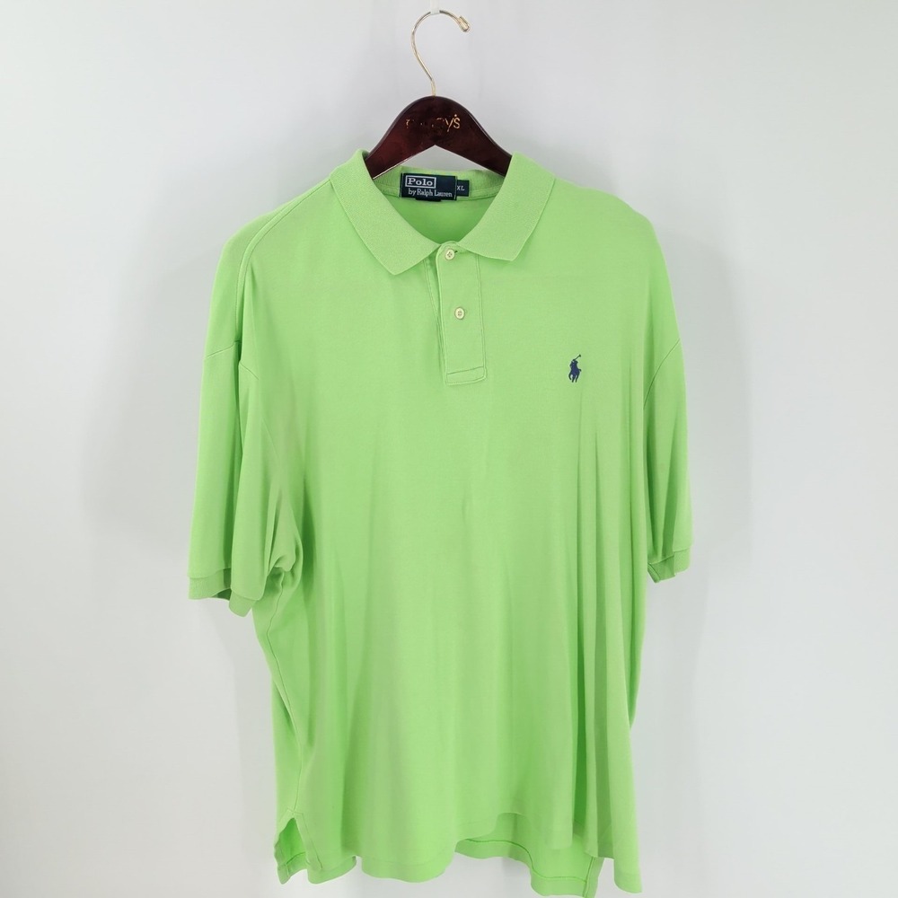 Polo By‎ Ralph Lauren Short Sleeve Classic Golf Polo Shirt Neon Green Size XL